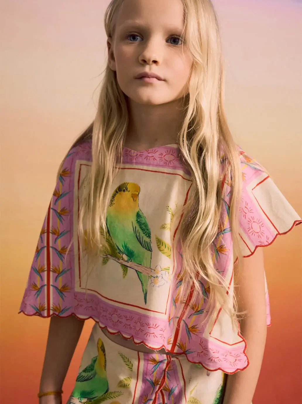 Birds Patchwork Top Maison Mangostan BEBE Concept 