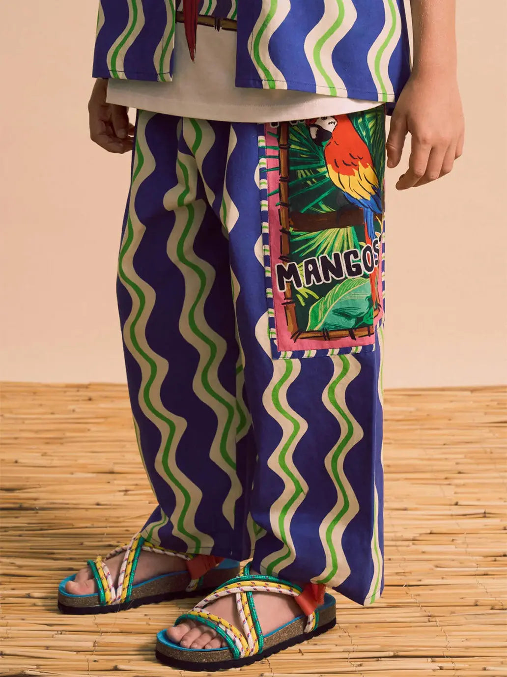 Loros Wavy Pants Navy Blue Maison Mangostan BEBE Concept 