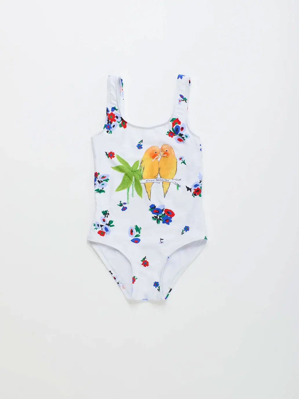 Blossom Birds Swimsuit White Maison Mangostan BEBE Concept 