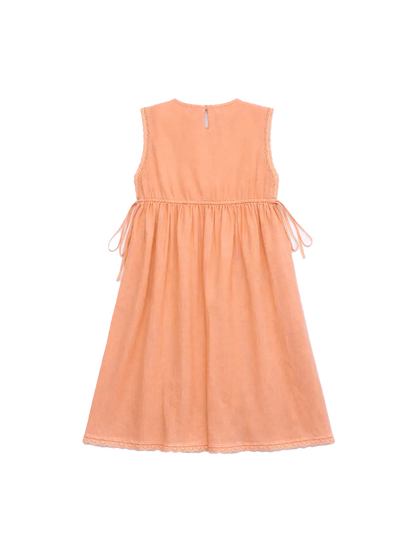 Birds Embroidered Dress Orange Maison Mangostan BEBE Concept 