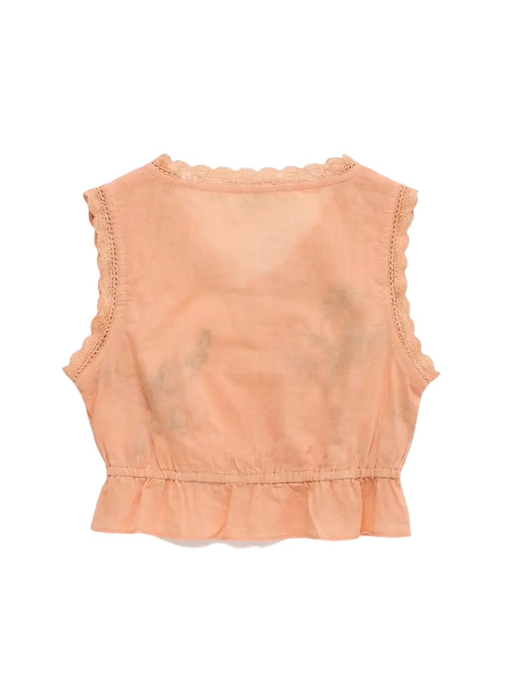 Birds Embroidered Ruffle Top Orange Maison Mangostan BEBE Concept 