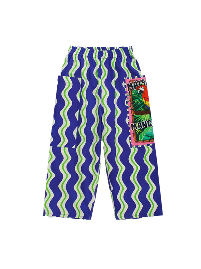 Loros Wavy Pants Navy Blue Maison Mangostan BEBE Concept 