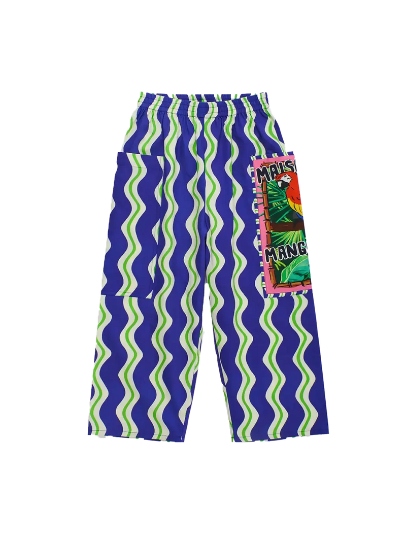 Loros Wavy Pants Navy Blue Maison Mangostan BEBE Concept 
