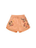 Birds Embroidered Shorts Orange Maison Mangostan BEBE Concept 