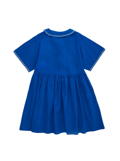 Barcos Embroidered Dress Blue Maison Mangostan BEBE Concept 