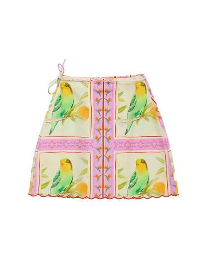 Birds Patchwork Skirt Maison Mangostan BEBE Concept 