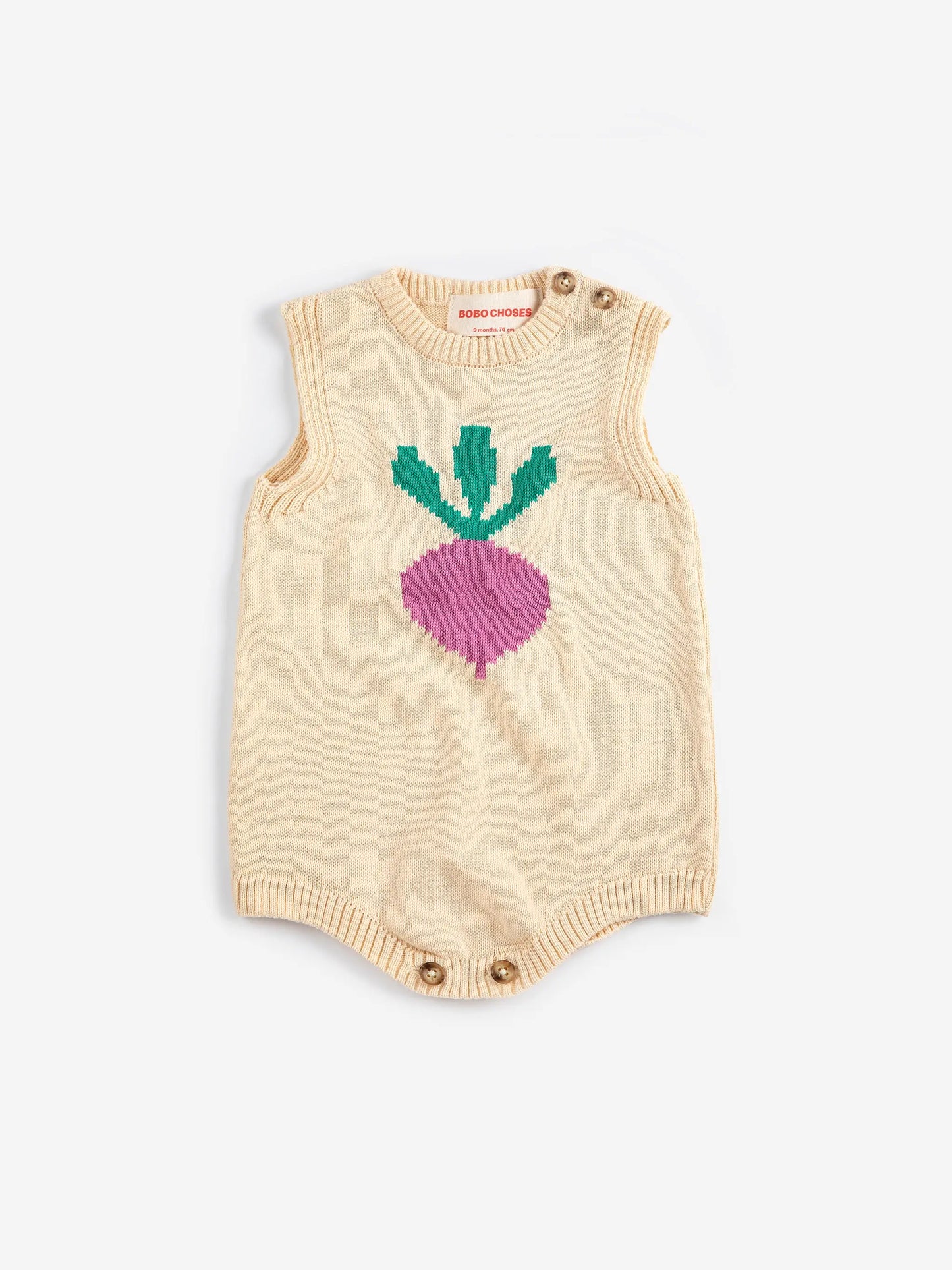 Pixel Sugar Beet knitted romper Bobo Choses BEBE Concept 