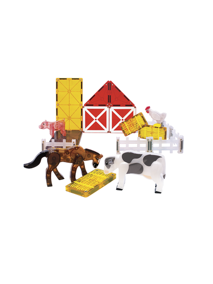 Klocki magnetyczne Farm Animals 25 el. Magna-Tiles BEBE Concept 