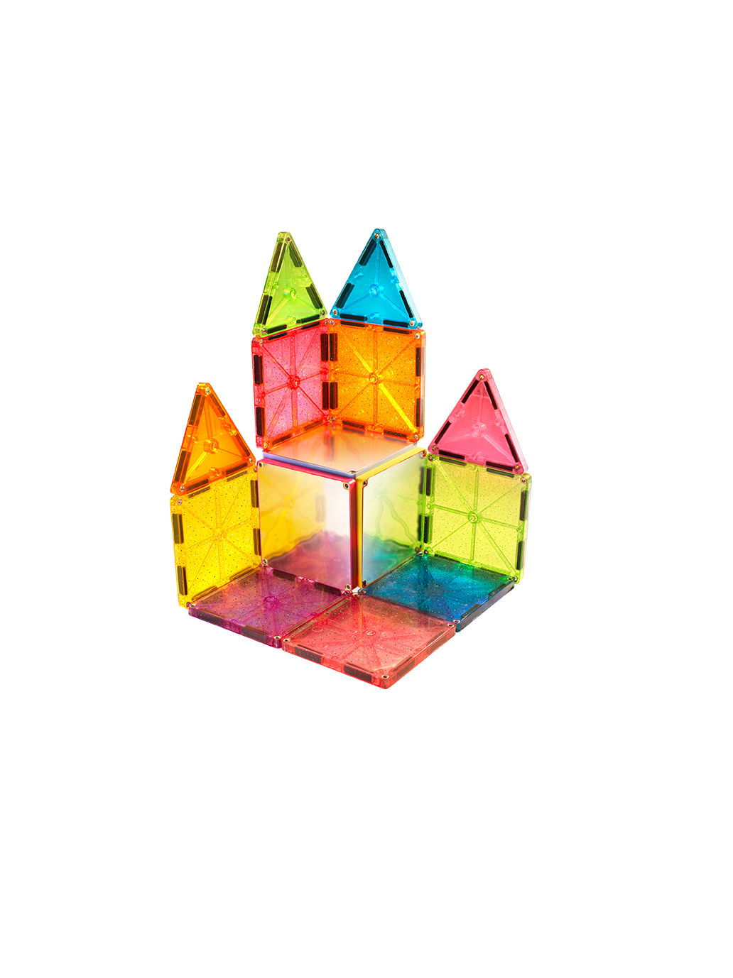 Klocki magnetyczne z brokatem Stardust 15 el. Magna-Tiles BEBE Concept 