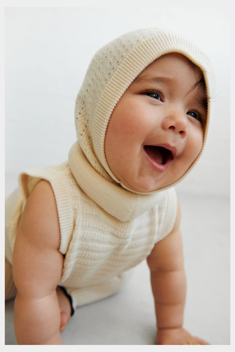 Kominiarka merino Baby Pointelle Balaclava FUB BEBE Concept 