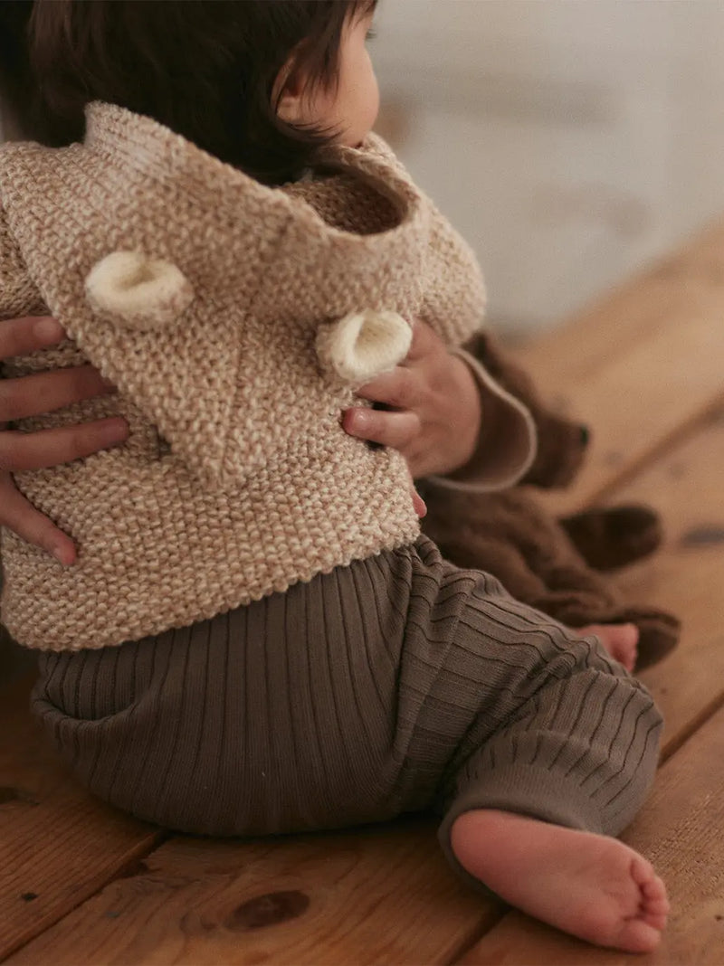 kardigan z wełny merino z uszkami Mille Family BEBE Concept 