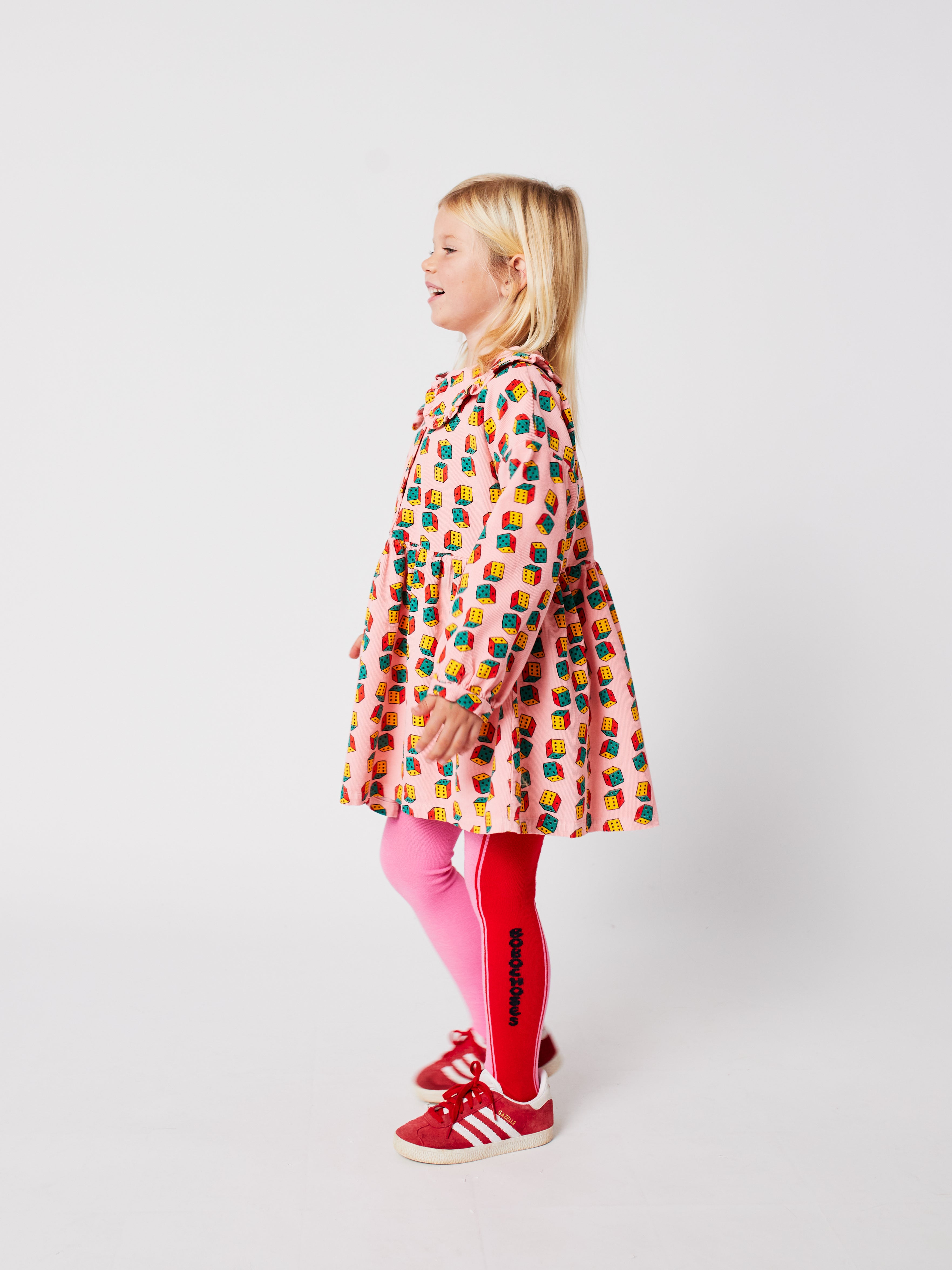Dices all over micro corduroy dress Kids Bobo Choses BEBE Concept 