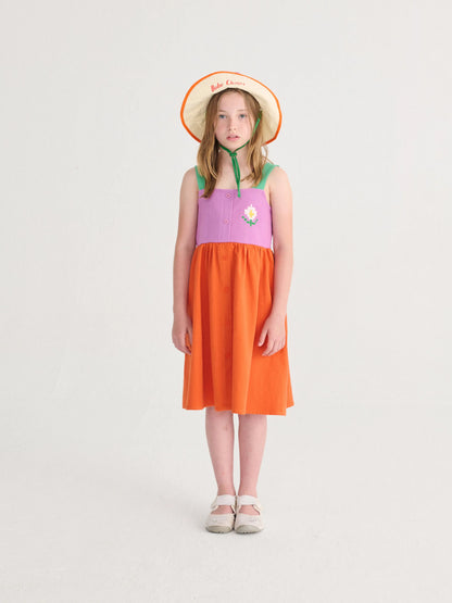Sukienka Pixel Daisy color block woven dress Bobo Choses BEBE Concept 