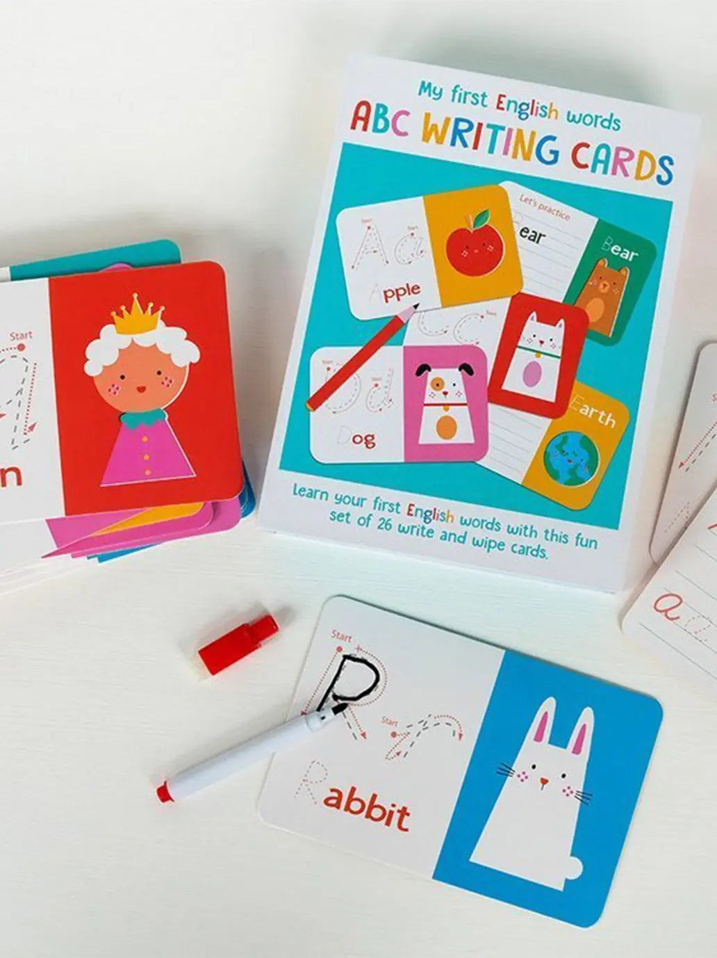 Karty do nauki angielskiego ABC Writing cards Rex London BEBE Concept 