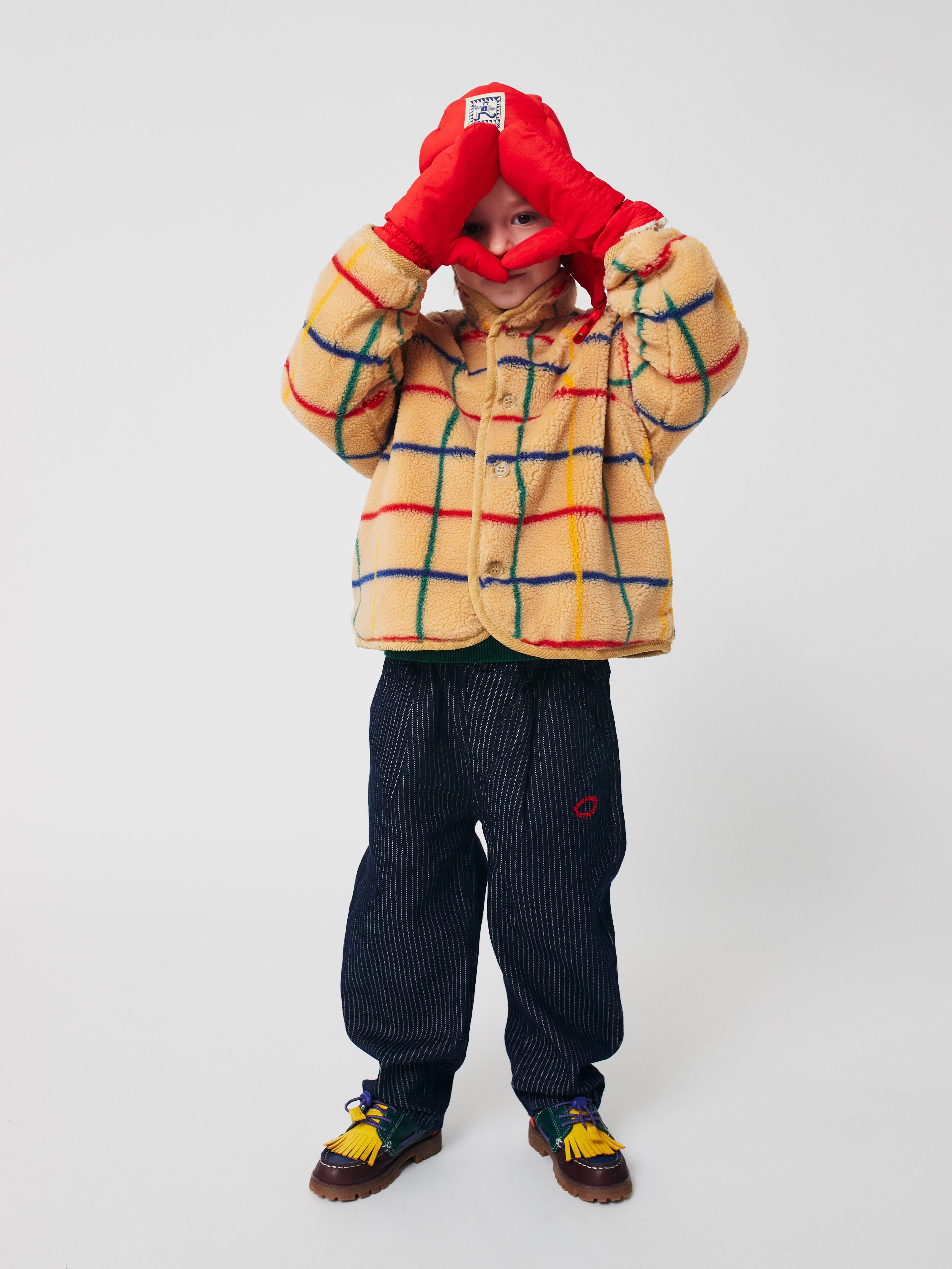 Color stripes sheepskin jacket Kids Bobo Choses BEBE Concept 