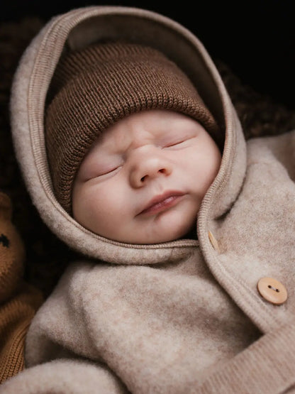 Czapka niemowlęca merino Beanie Newborn 0+ Hvid BEBE Concept 