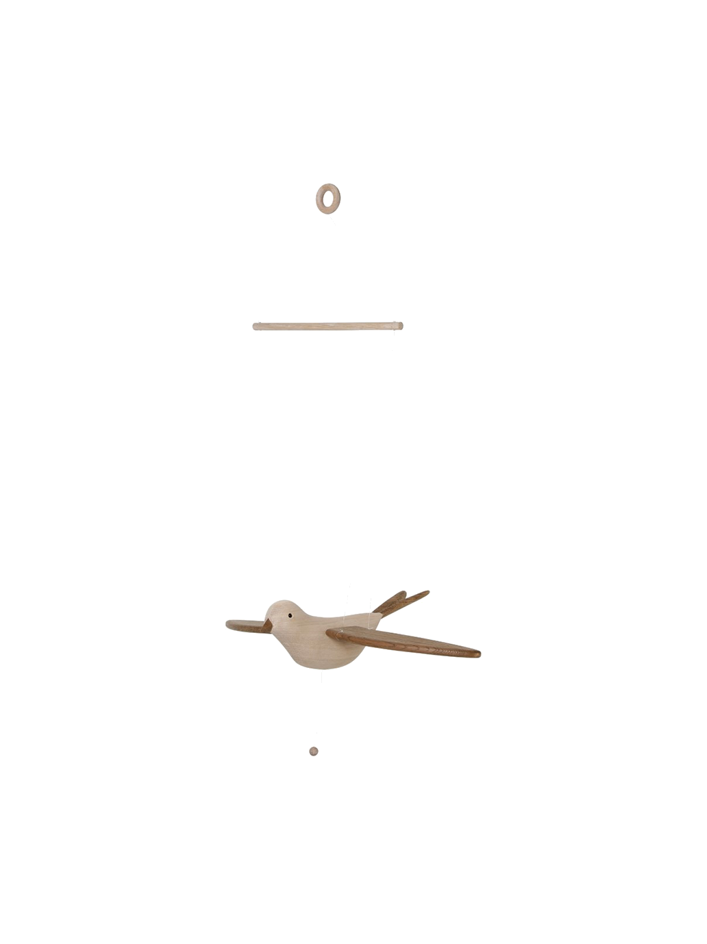 Ruchomy mobil drewniany ptak Koko Bird Kas Kopenhagen BEBE Concept 