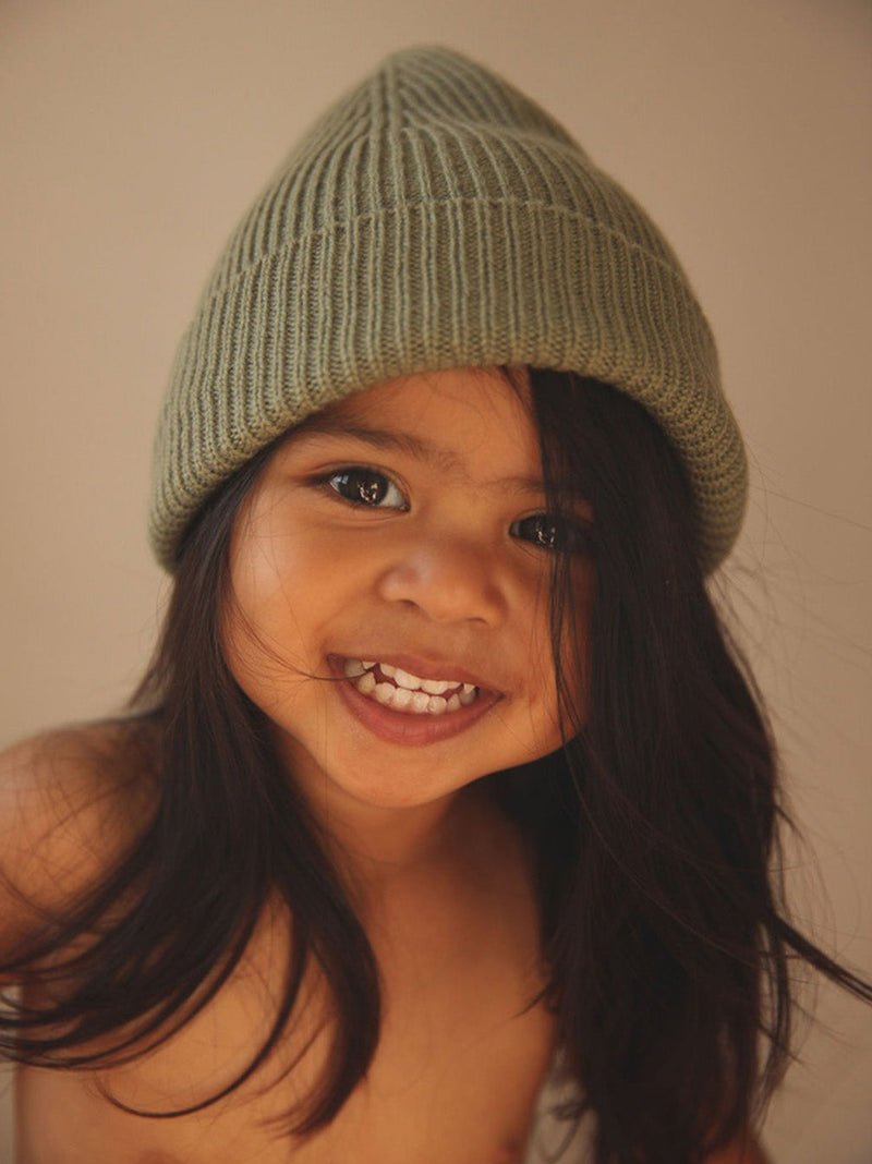 całoroczna czapka merino Fonzie Beanie Hvid BEBE Concept 