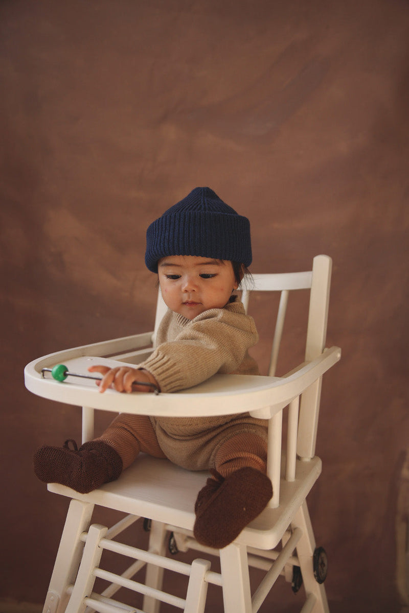 całoroczna czapka merino Fonzie Beanie Hvid BEBE Concept 