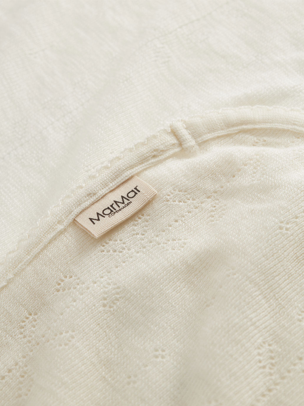 Kocyk niemowlęcy z wełny merino Alida Pointelle MarMar Copenhagen BEBE Concept 