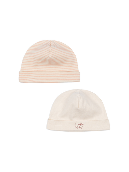 Fanga Fio stripe 2 pack beanie BLUSH MIX