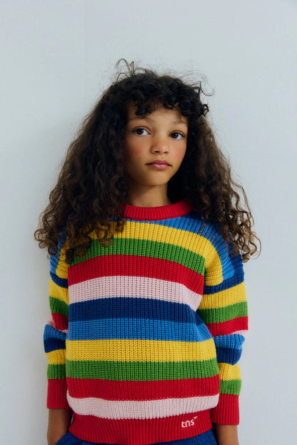 Canela Jumper Tulip Red Multicolor Stripes The New Society BEBE Concept 