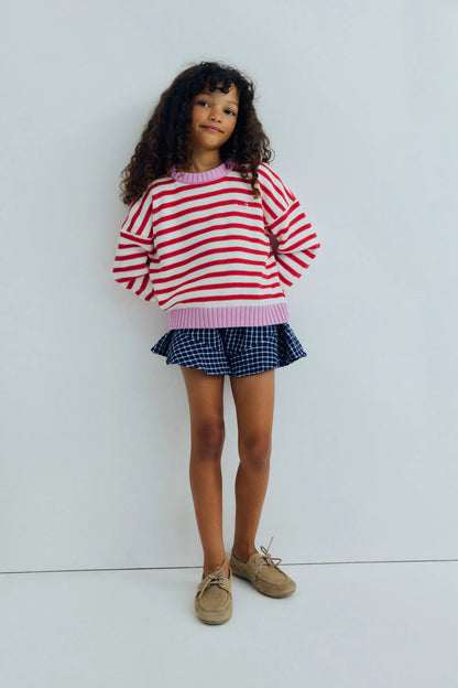 Marigold Jumper Tulip Red &amp; Pink Lavander Stripes The New Society BEBE Concept 